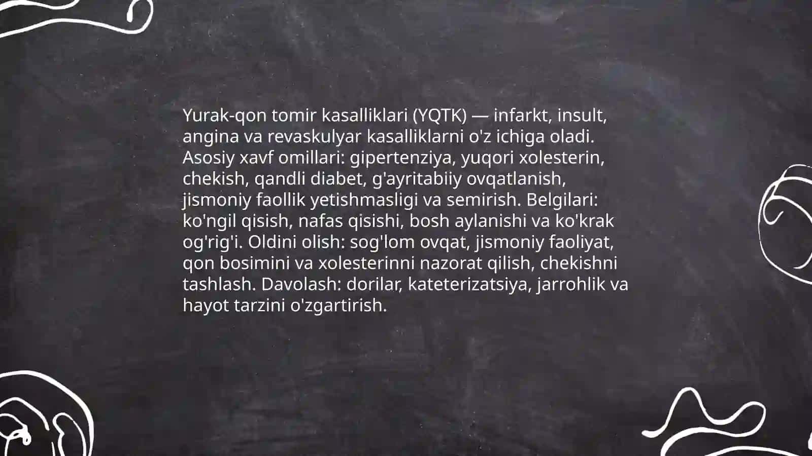 Yurak-qon tomir kasalliklari (YQTK) 3