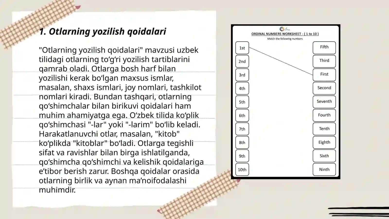 Otlarning yozilish qoidalari 3