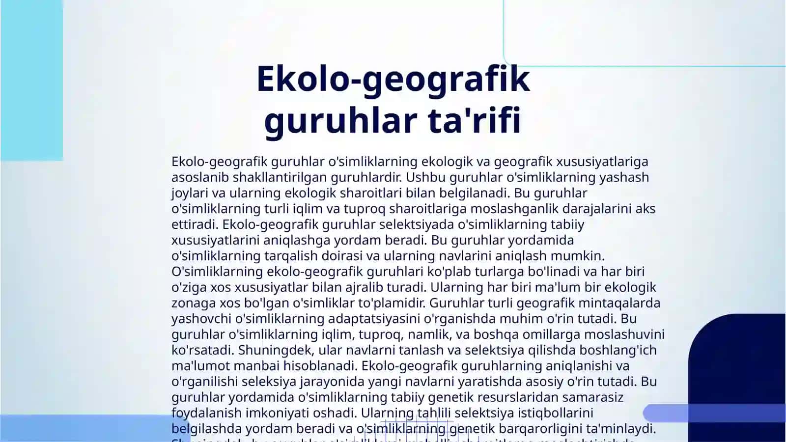 O‘SIMLIKLARNING EKOLO-GEOGRAFIK GURUHLARI VA NAVLARINING TARKIBI 3