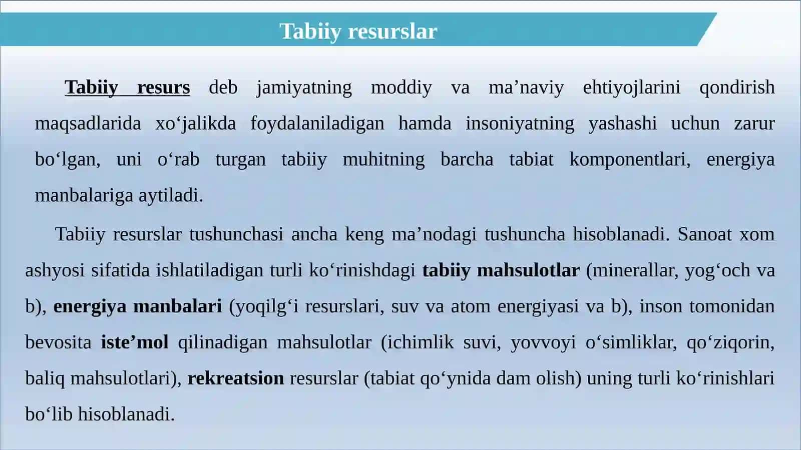 Jahon tabiiy resurslarivamineralresurslar 3