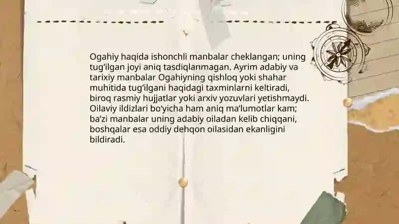 Ogahiy hayoti va ijodi 3