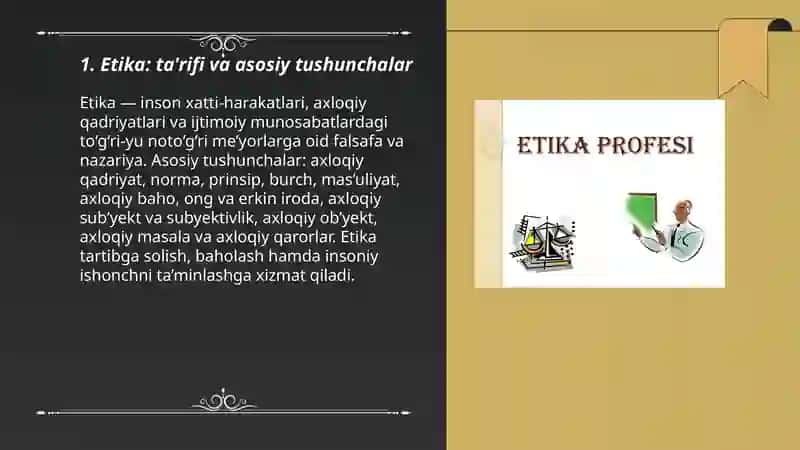 Etikaning mohiyati va ahamiyati 3