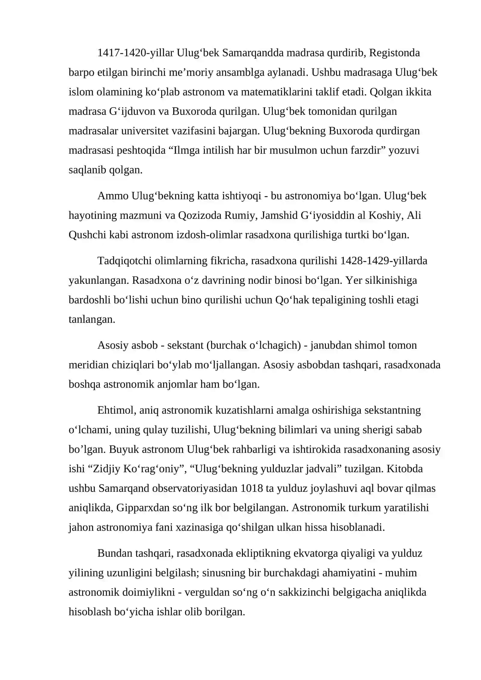 Mirzo Ulugʻbek buyuk astronom va matematik olim 3