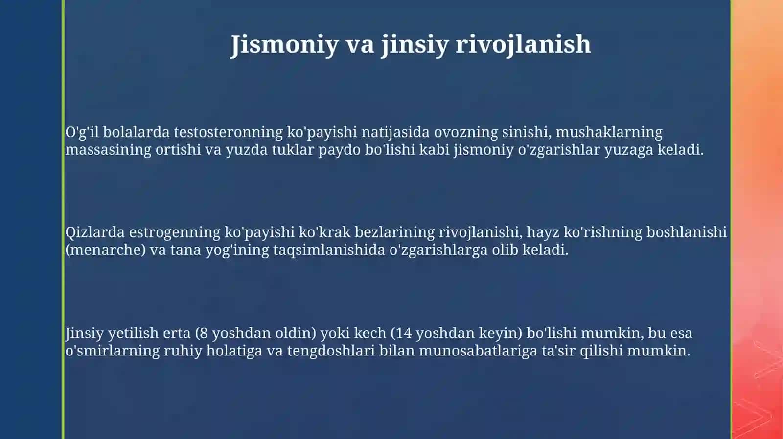 Oʻspirinlik davriga umumiy tavsif 3