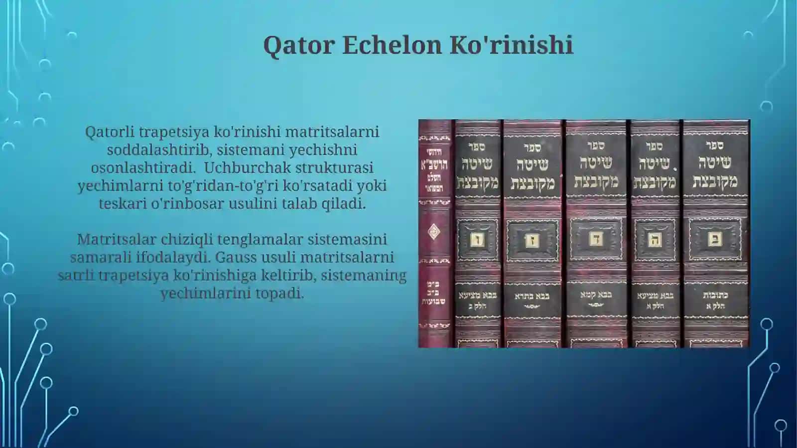 Chiziqlitenglamalarsistemasinimatritsalarusulidayechish 3