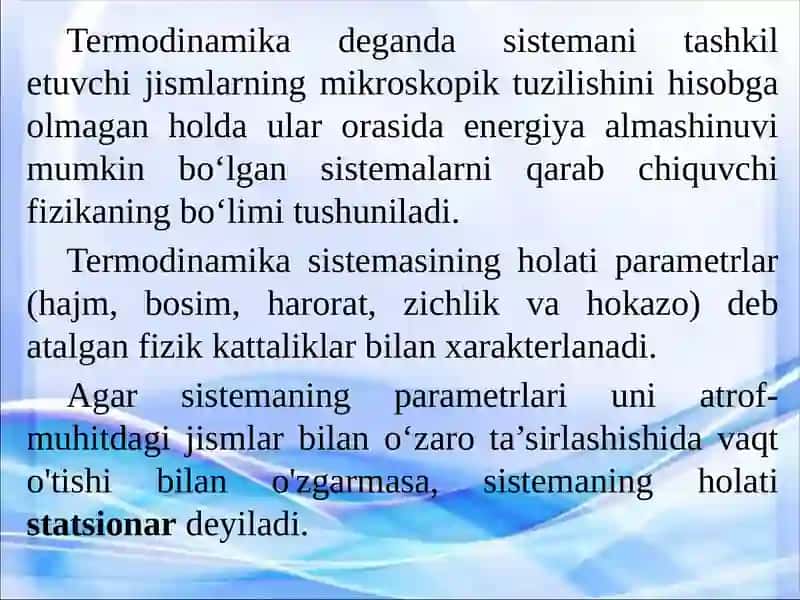 TERMODINAMIKA.TIRIK SISTEMALAR TERMODINAMIKASI 3
