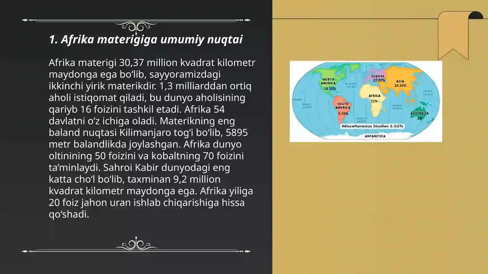 Afrika materigi haqida taqdimot 3