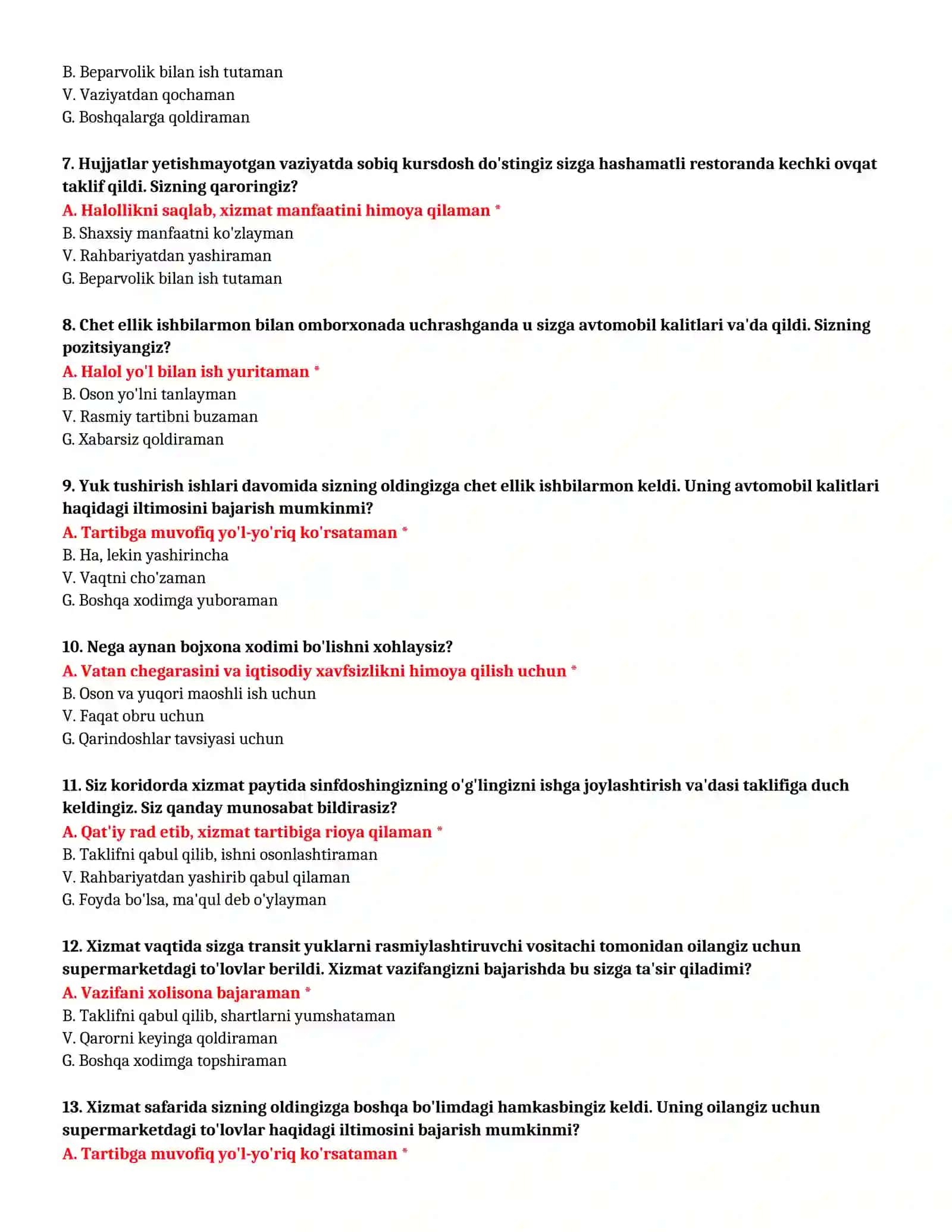 IMTIHON TEST SAVOLLARI (№ 22) 3