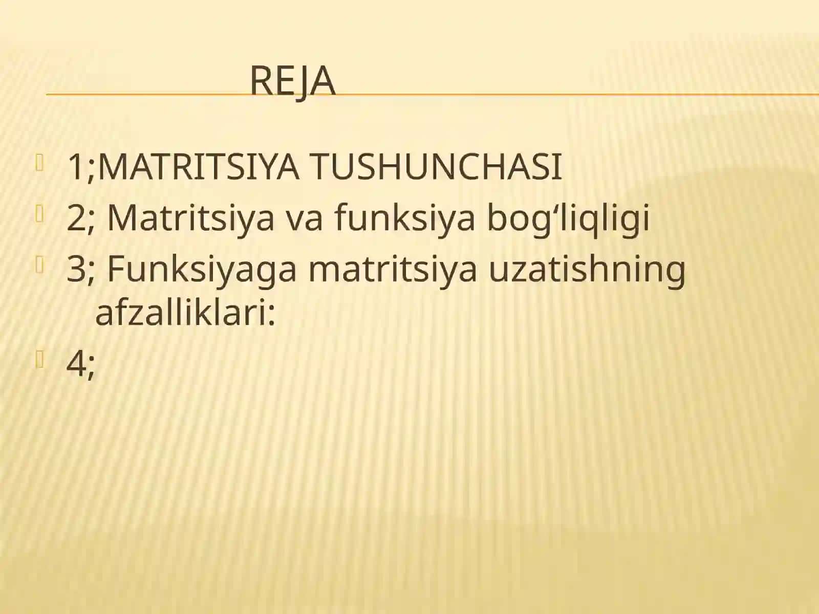 MATRITSIALARNI FUNKSIYA PARAMETRLARI SIFATIDA QOLLANILISHI 3