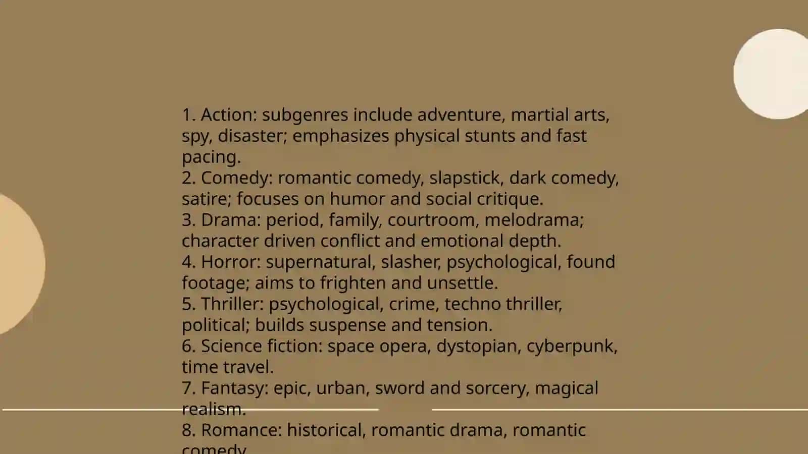 Film genres and subgenres 3