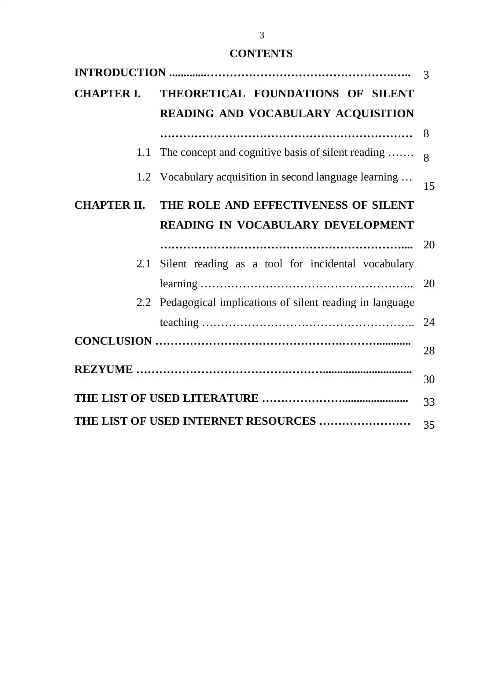 The Role of Silent Reading in Learning Vocabulary 3