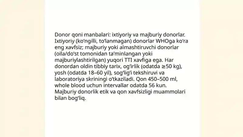 Donor qoni manbalari 3