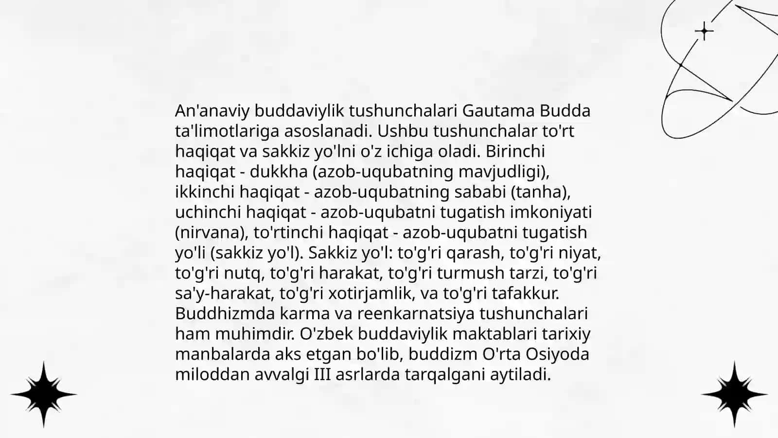 Ananaviy buddaviylikning o'ziga xos xususiyatlari 3