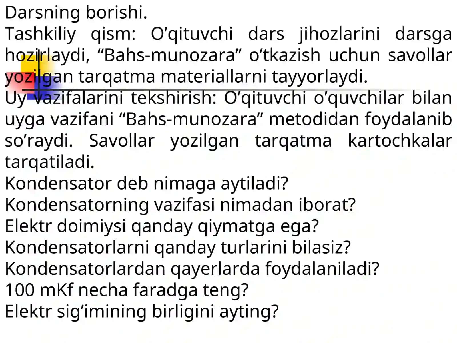 O’tkazgichlarda zaryadlarning taqsimlanishi 3