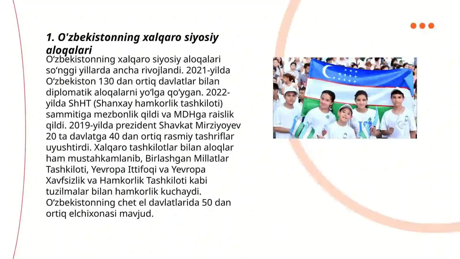 Oʻzbekistonning xalqaro siyosiy aloqalari 3