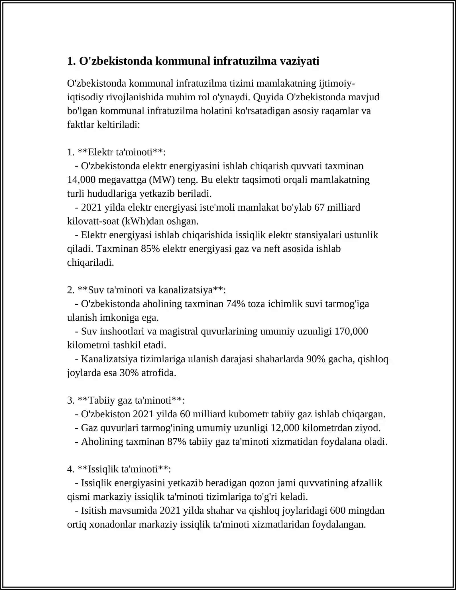 O'ZBEKISTONDA KOMUNAL INFRATUZILMA VA UY JOY KOMUNAL XO’JALIGINING RIVOJLANISHI 3