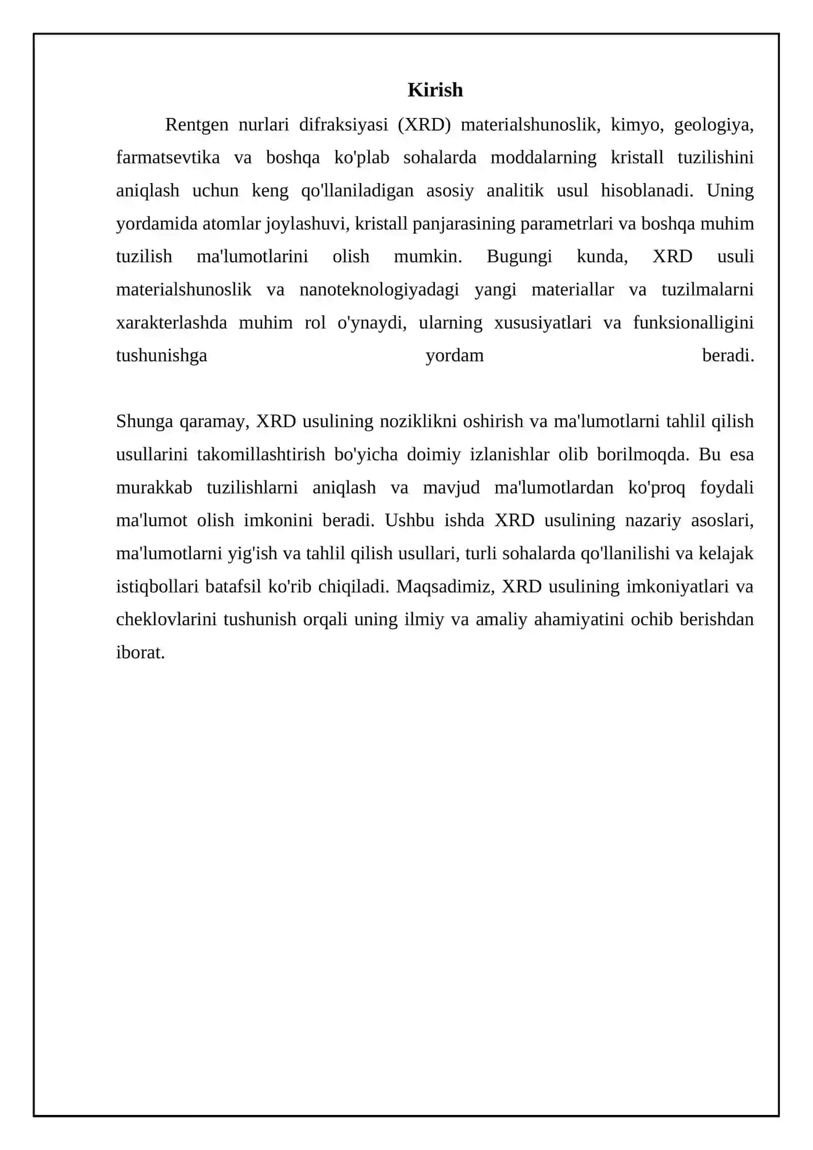 Rentgen nurlari difraksiyasi (XRD) 3