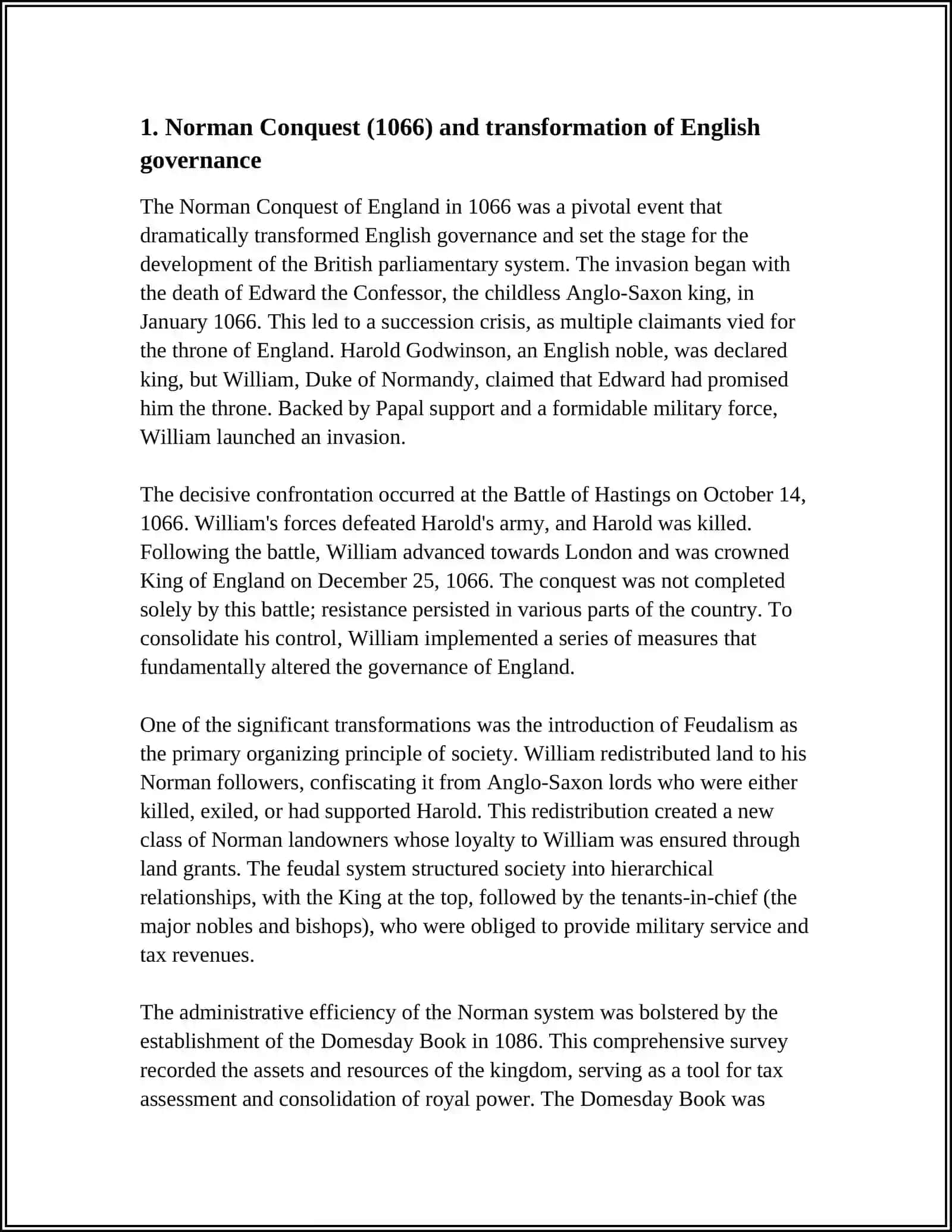 NORMAN INVASION IN BRITAIN HISTORY OF BRITISH PARLIAMENT 3
