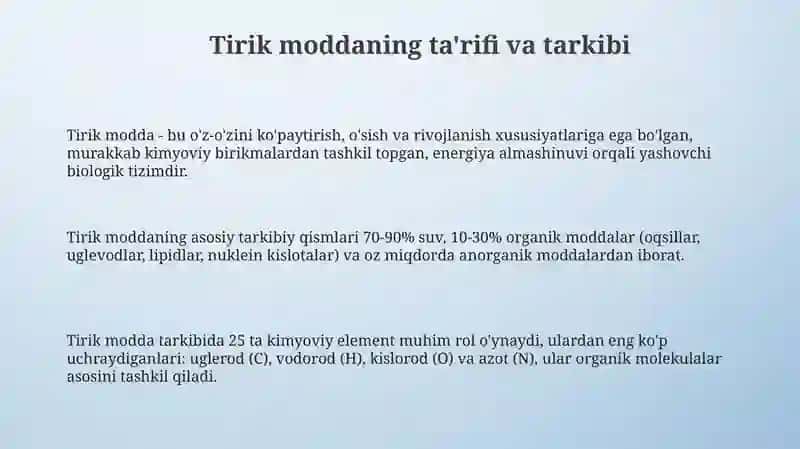 Biosferadagi tirik moddaning xususiyatlariva funksiyalari 3