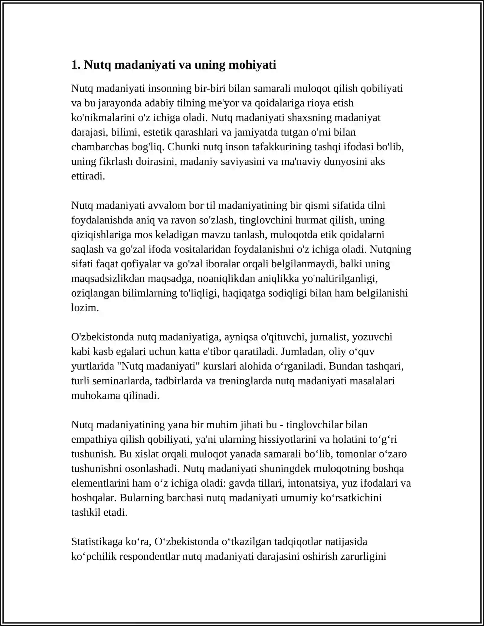 MUTAXASSISNING NUTQ MADANIYATI. ME’YOR TUSHUNCHASI 3
