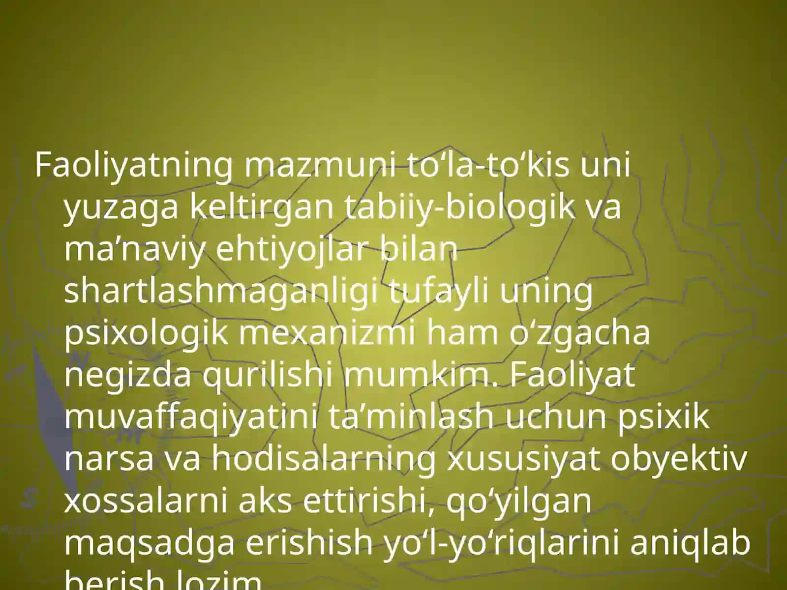 Faoliyatning o‘zlashtirilishi va malakalarni egallash 3
