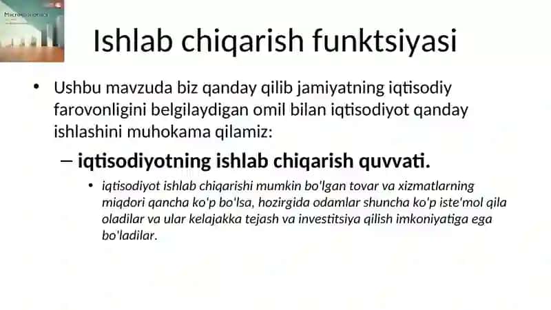 Unumdorlik, ishlab chiqarish va bandlik 3