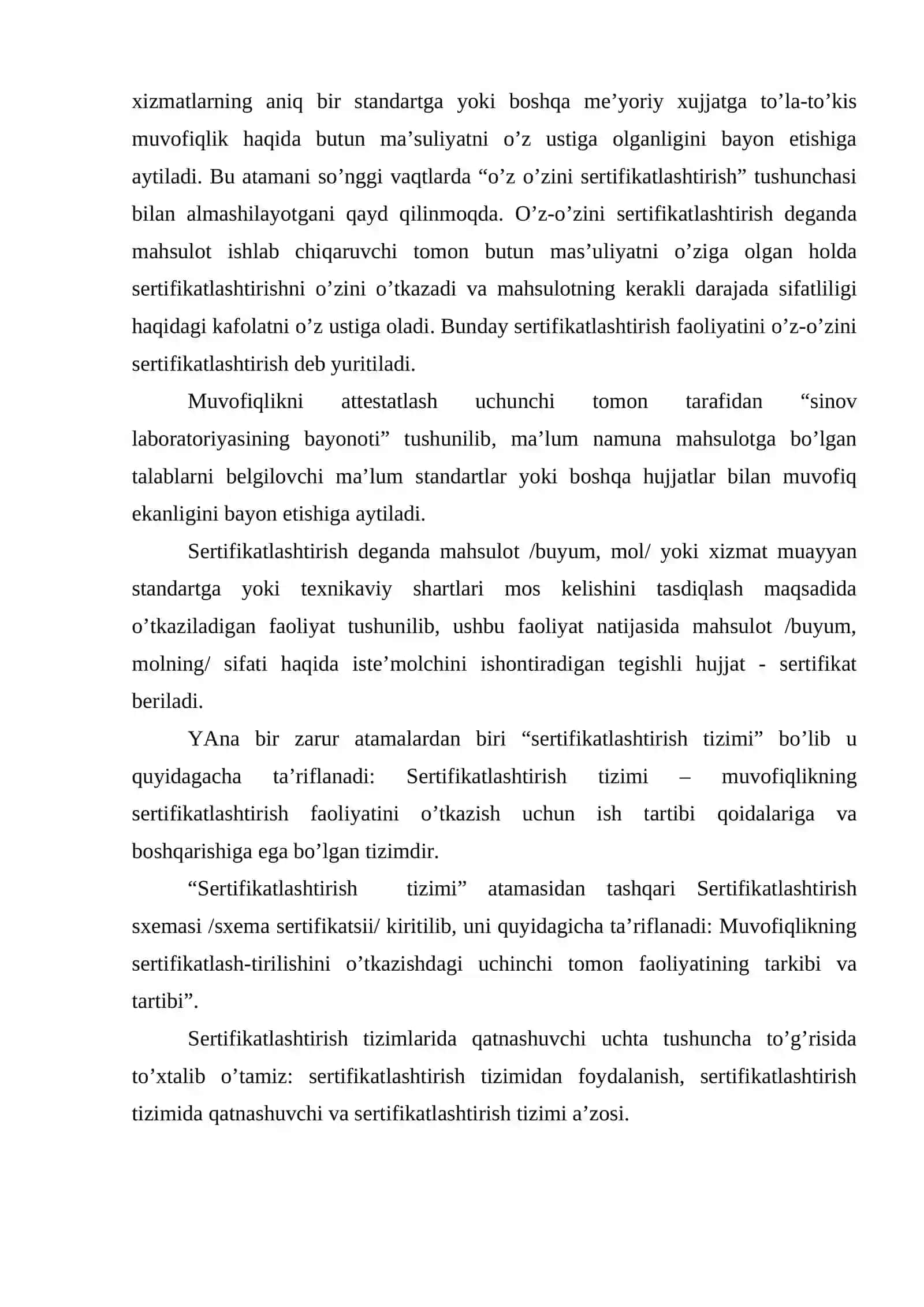 Mahsulot va xizmatlarning sertifikatlashtirish 3