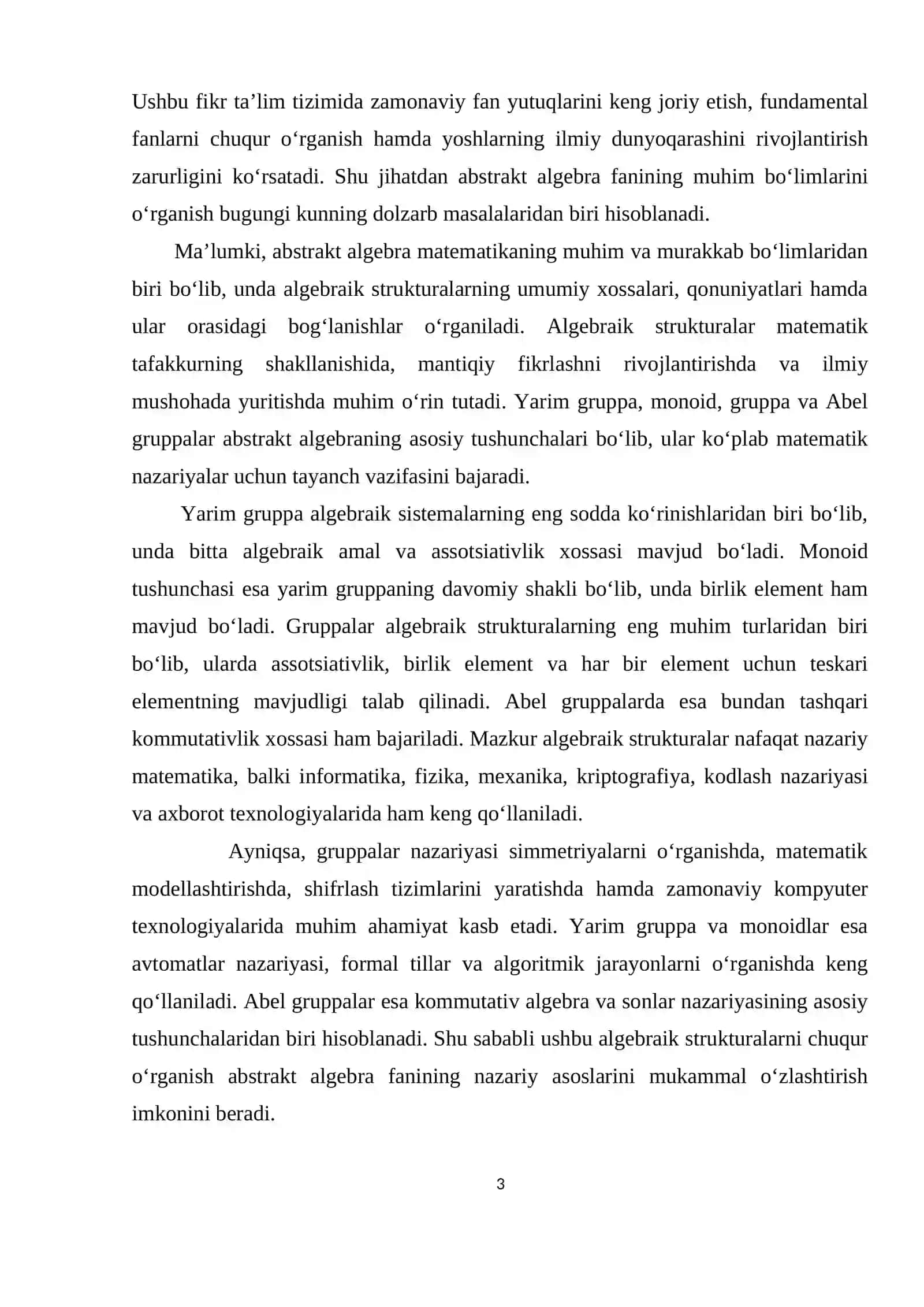 Gruppa. Yarim gruppalar. Monoidlar. Gruppalar. Abel gruppalar 3