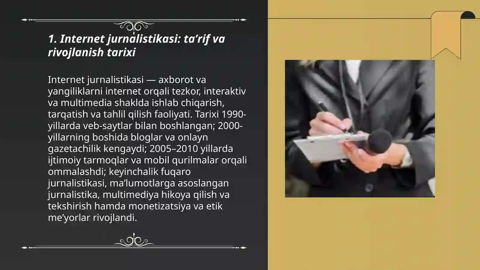 Internetning jurnalistikada oʻrni va ahamiyati 3