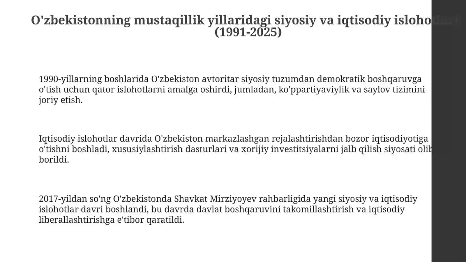 O'zbekiston va jahon davlatlari taraqqiyoti 3