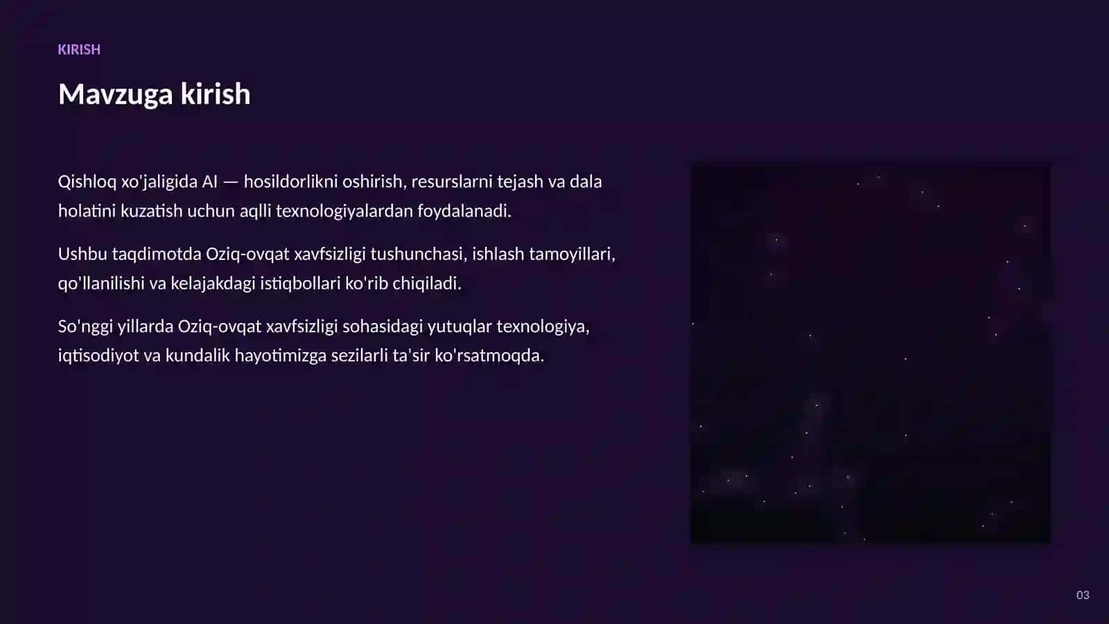 SUN'IY INTELLEKT • AI QISHLOQ XO'JALIGIDA 3