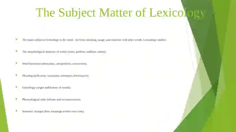 Lexicology as a Science. General Characteristic Features of Modern English 3