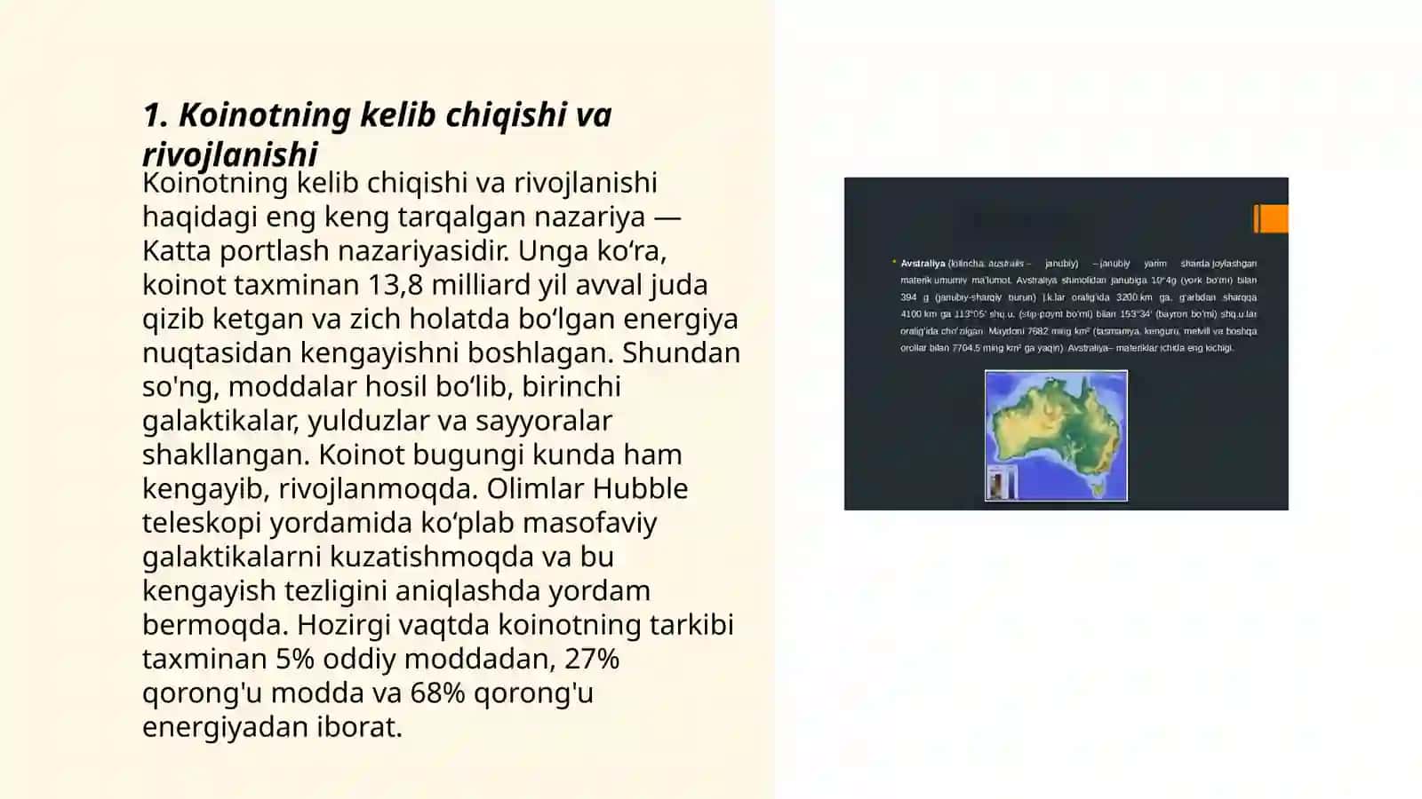 Koinotda materiyaning tabiati haqida 3