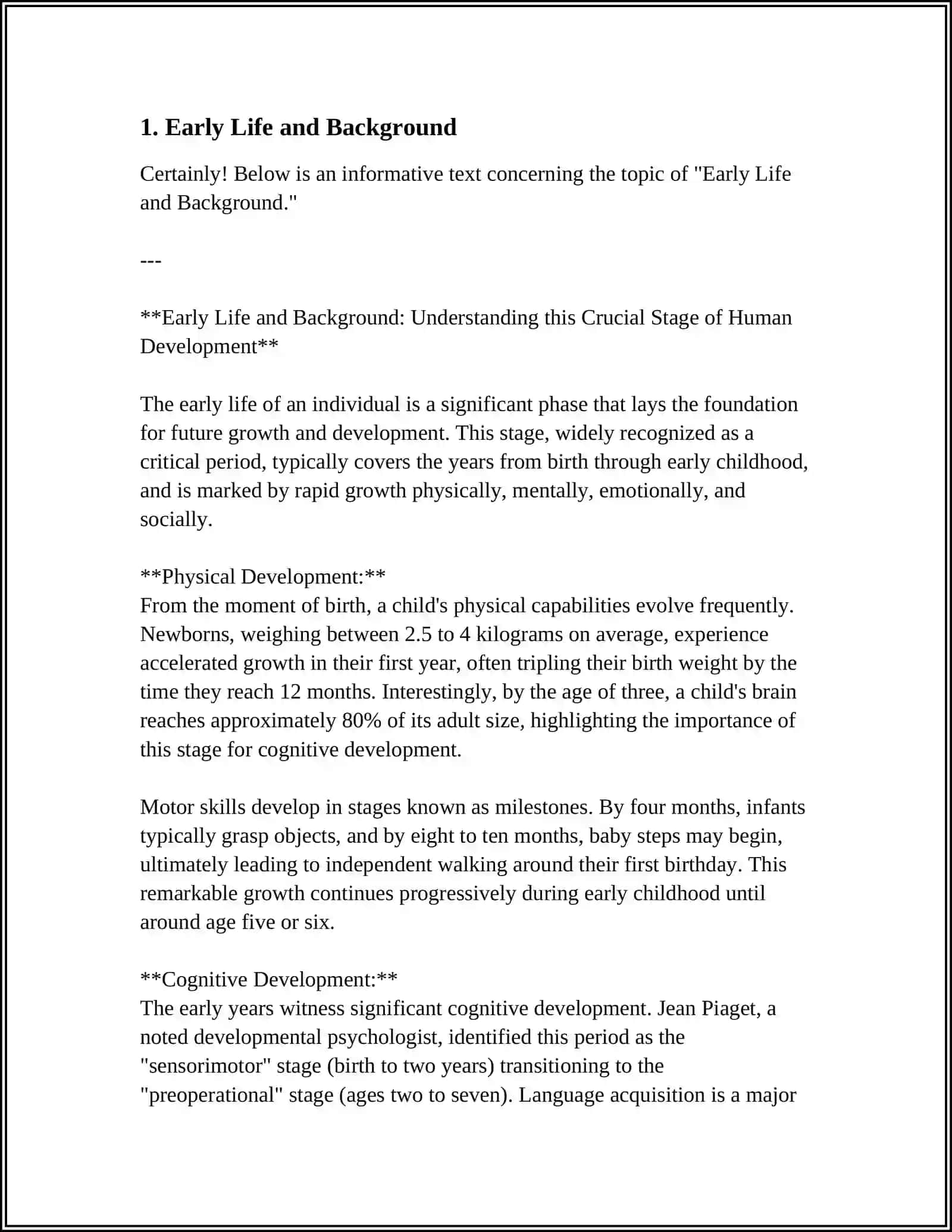 Early Life and Background 3