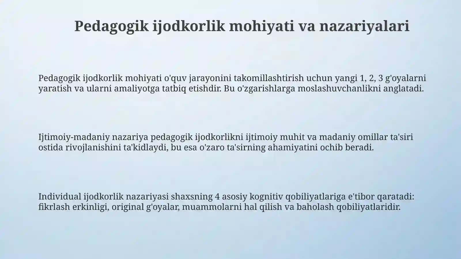 Pedagogik kreativlik 3