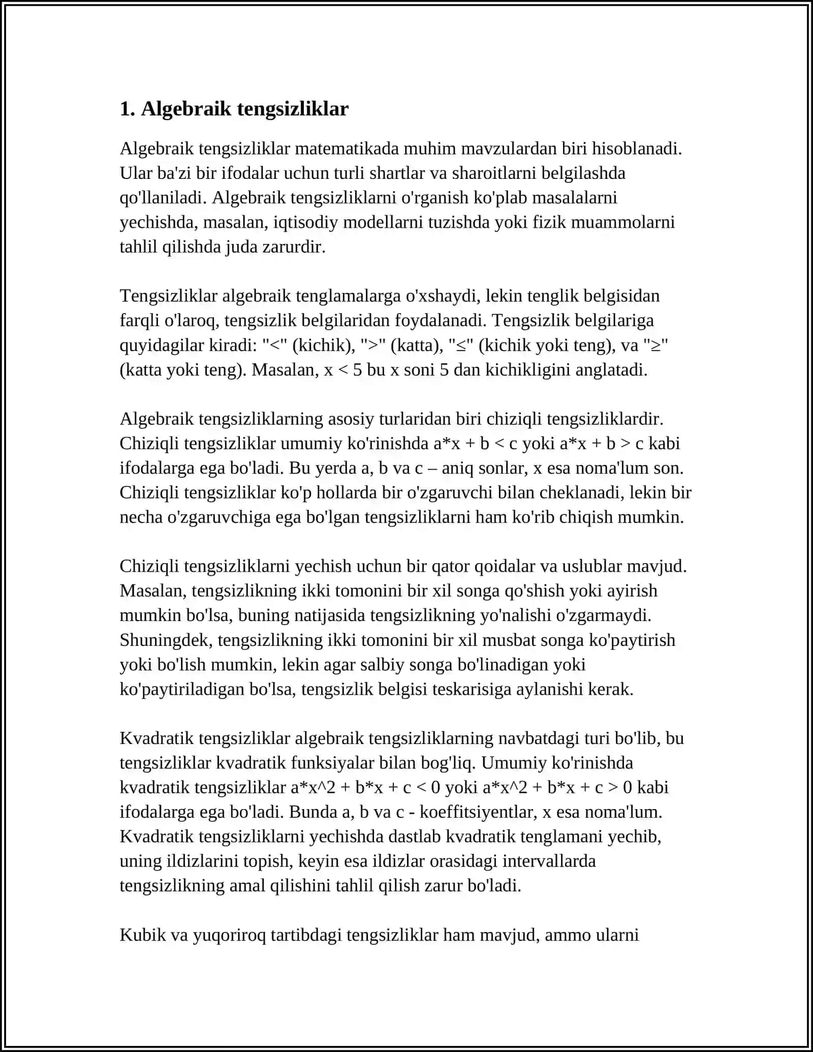 REFERAT Mavzu: MUXAMETXANOVA MUYASSAR RUSTAMOVNA, 3 KURS, MNM-1 GURUH 3