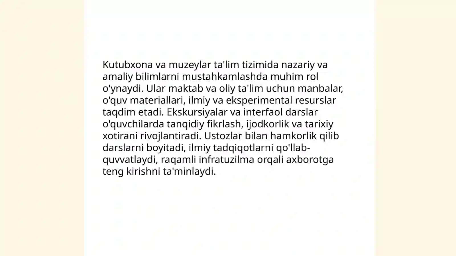 Kutubxona va Muzeylar Ta'lim Tizimi 3