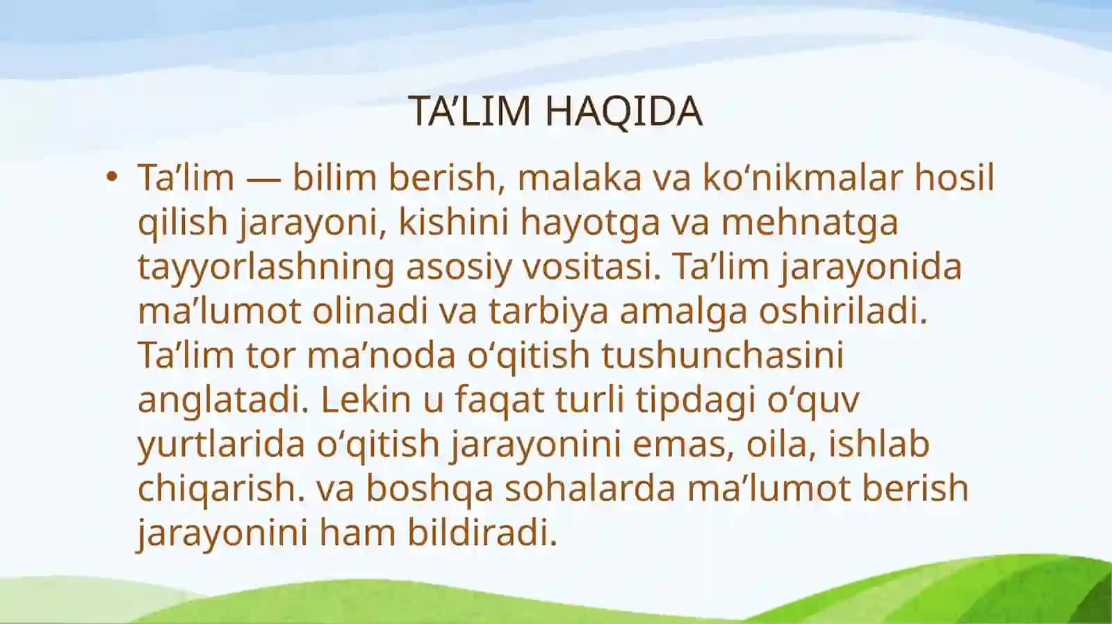 TA’LIM TARBIYA JARAYONIDA MILLIY QADRIYATLARIMIZ O’RNI:BOSHLANG’ICH TA’LIM 3