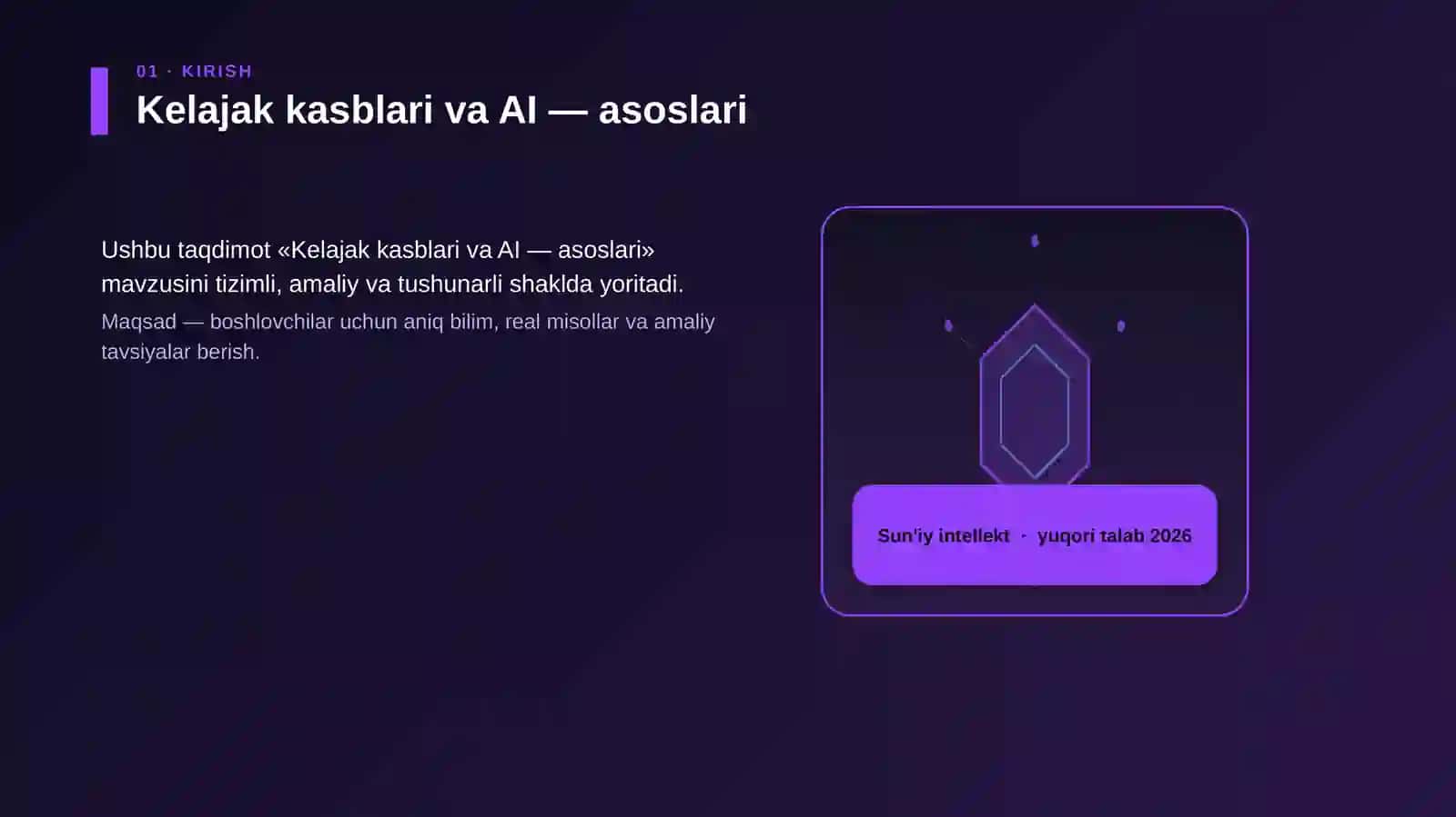 Kelajak kasblari va AI — asoslari 3