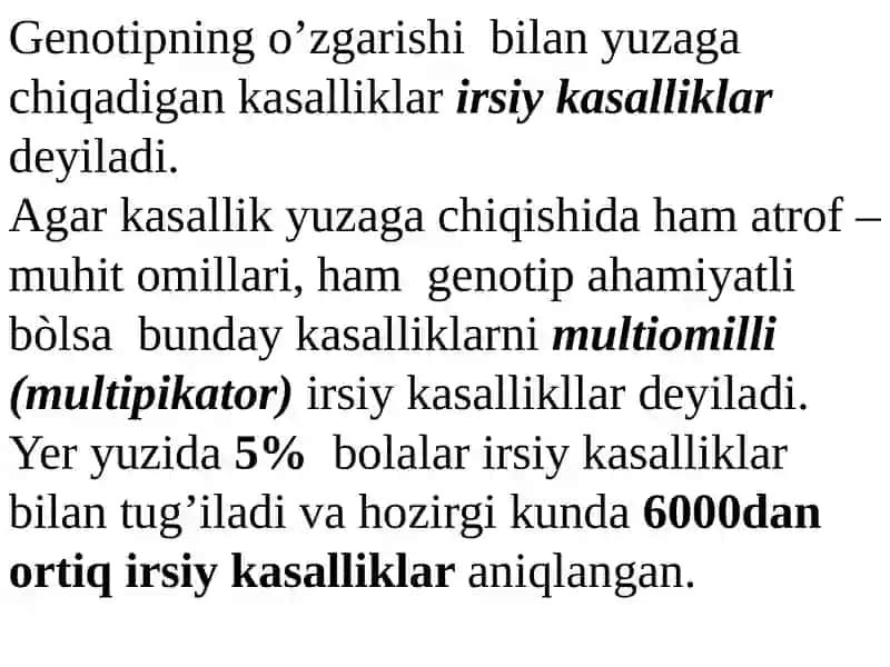 Umumiy genetika ma’ruza mashg’uloti 3