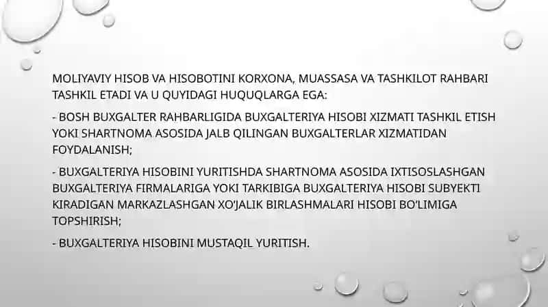 Moliyaviy hisob va hisobot faniga kirish 3