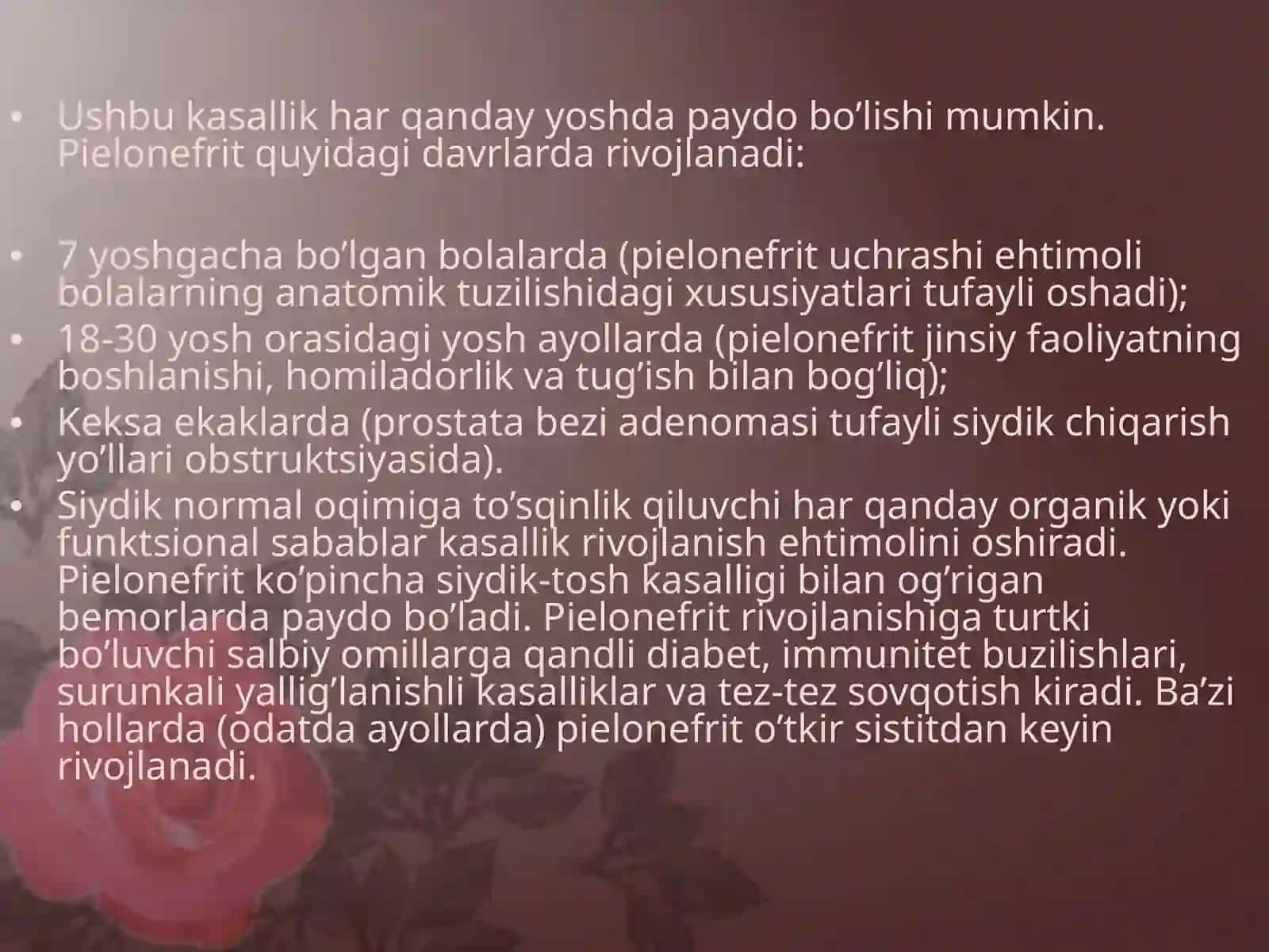 O`tkir va surunkali pielonefrit 3