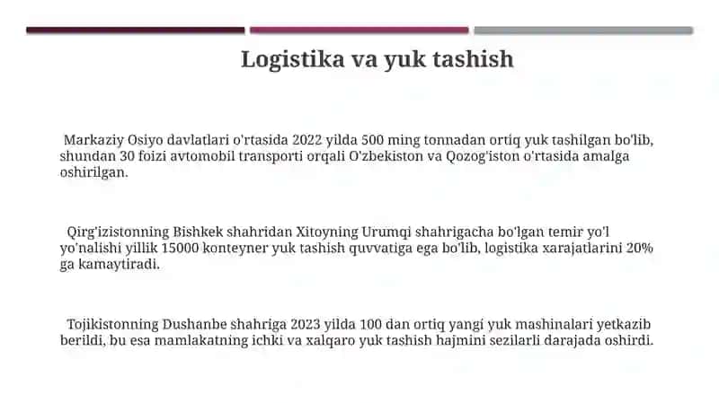Markaziy Osiyo transport tuzilmasi 3