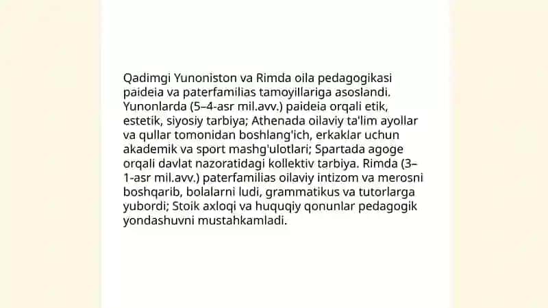 Chet ellarda oila pedagogikasining rivojlanish tarixi 3