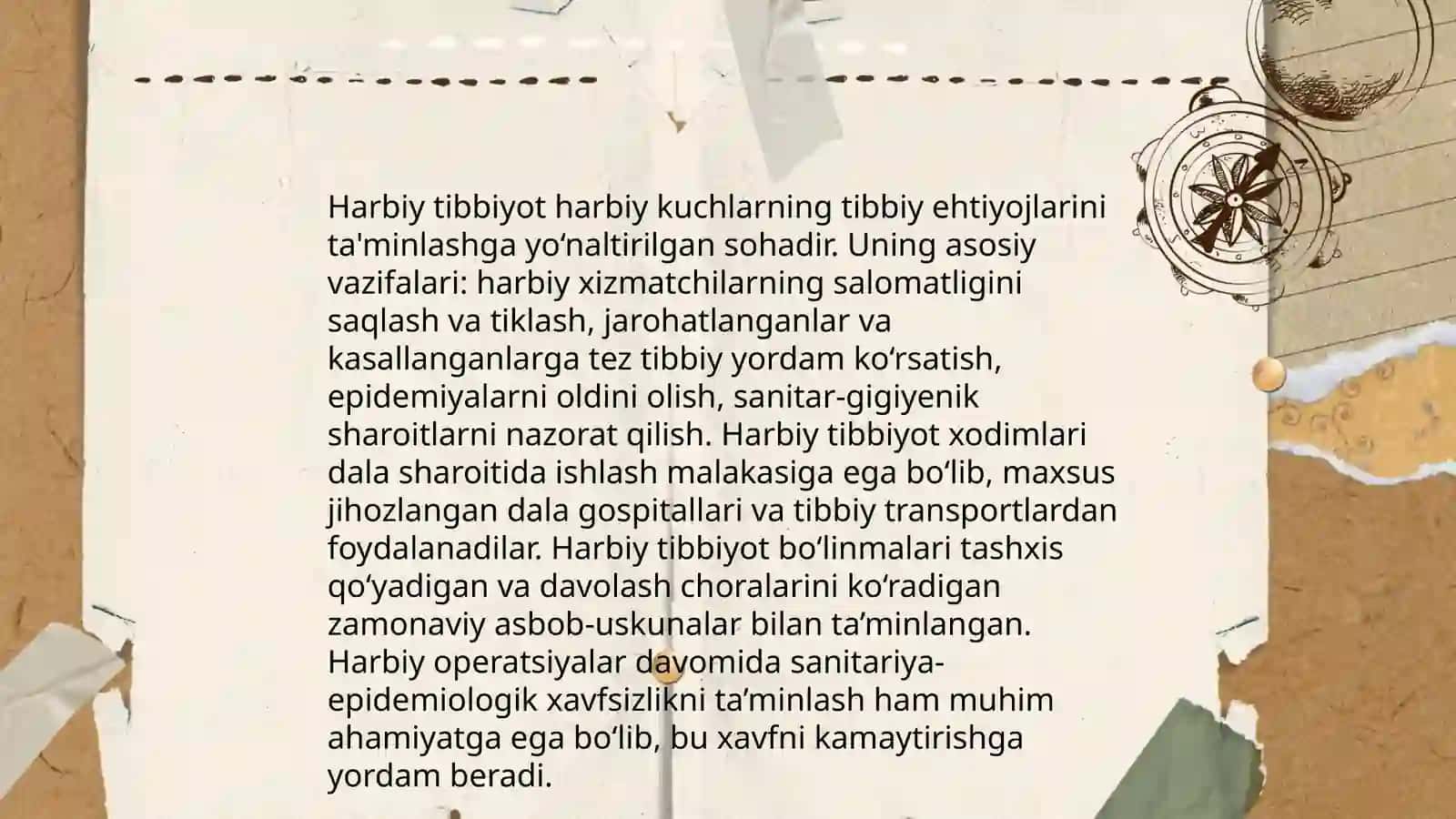 Qo‘shinlarni tibbiy xizmat ko‘rsatish bilan bog‘liq bo‘lgan hamda jang maydonida yuzaga chiqadigan yuqumli kasalliklar va ularning epidemiologik ahamiyati, profilaktik chora-tadbirlar 3