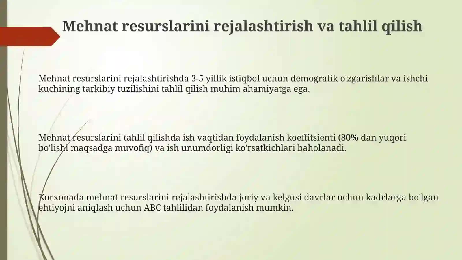 Mehnat jamoalarini rejalashtirish va boshqarish 3
