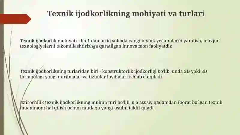 Texnikijodkorliginioʻzigaxosxususiyatlari 3
