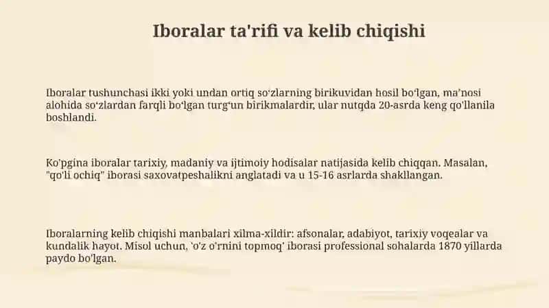 Iboralar va ularning turlari 3