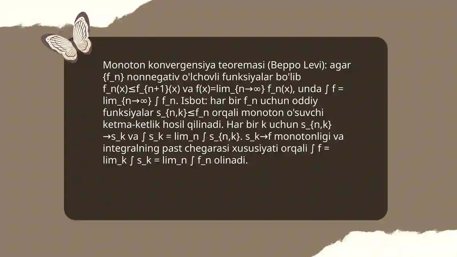 Lebeg integrali haqidagi teoremalar isbotlari 3