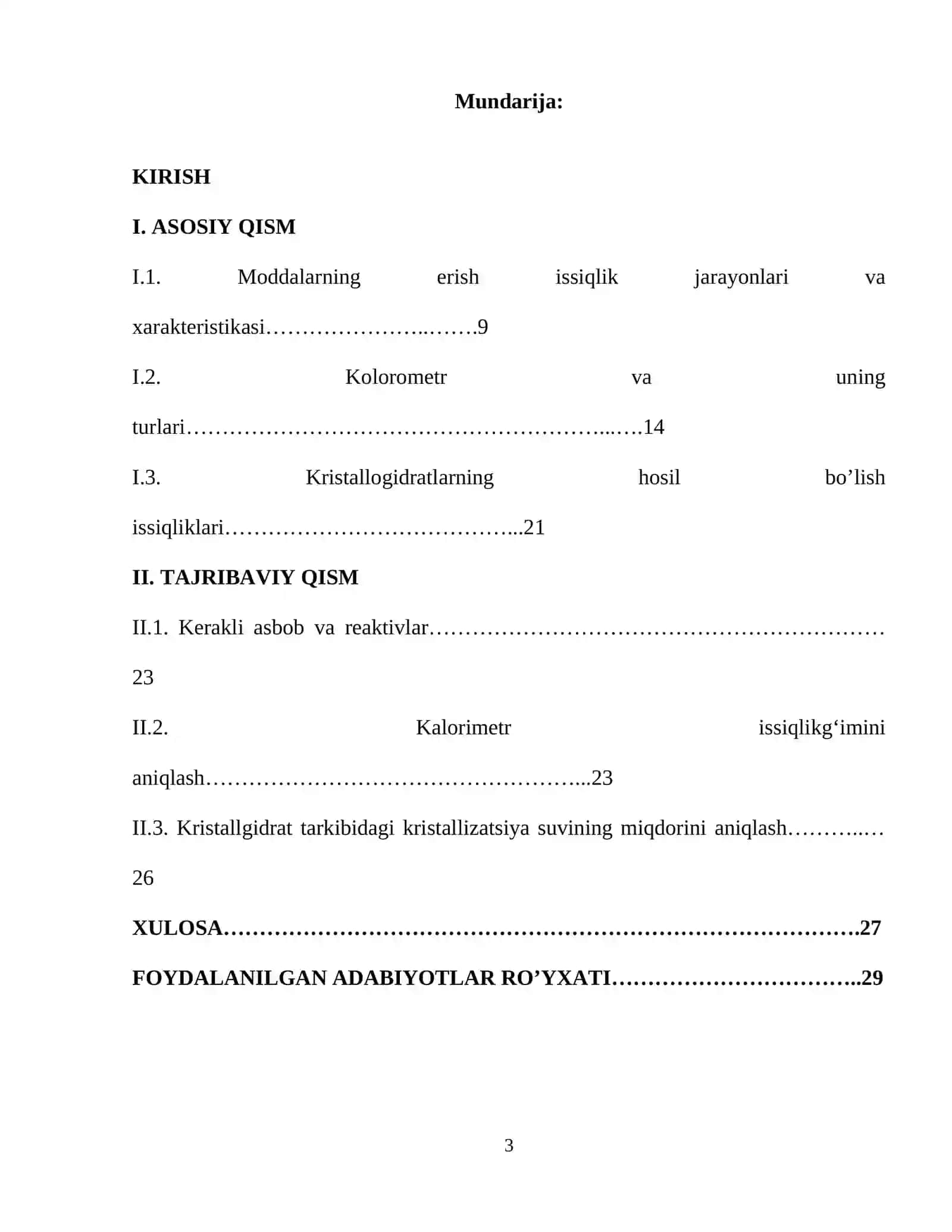 Kristallogidratlarni xosil bo'lish issiqligini oʻrganish 3